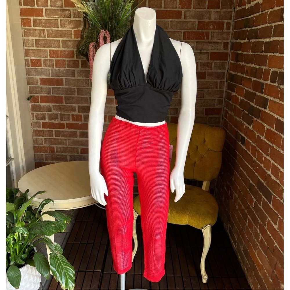 1980s Red Mesh Pants
